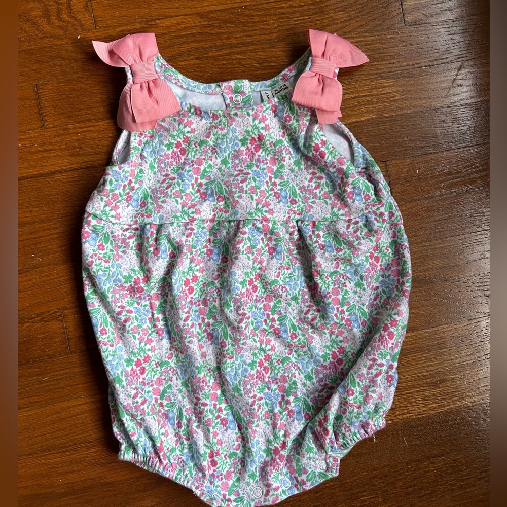 Janie and Jack pink floral romper